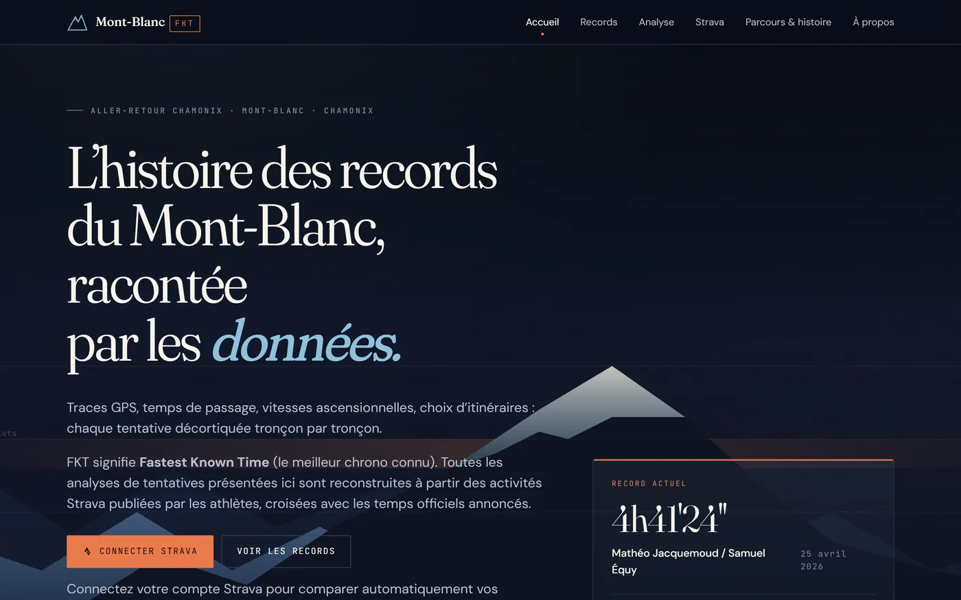 Le site Mont-Blanc FKT